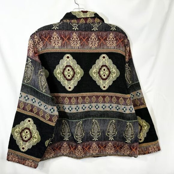 Jane Ashley XL Tapestry Jacket Cottagecore Cowgirl Southwest Button Western - Picture 2 of 3